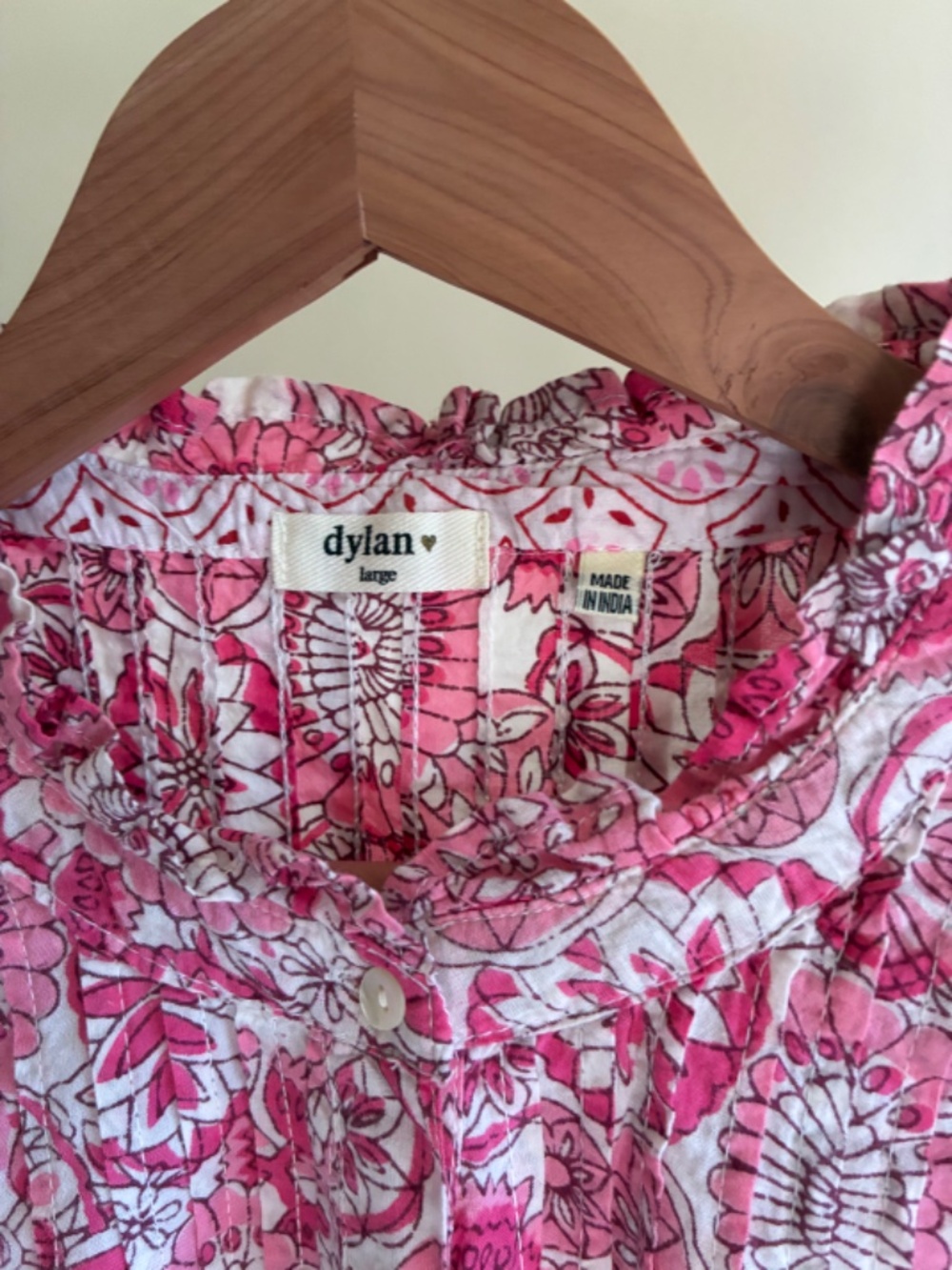 Miked Floral Print Peasant Button Up Peasant Blouse - Picture 4 of 9